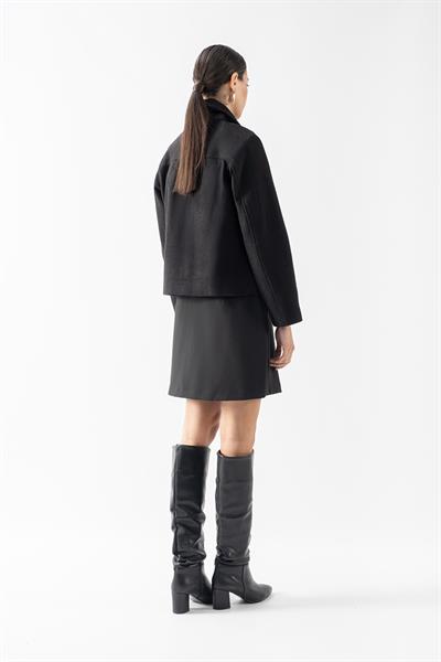 Rowlands Dik Yaka Flota Cepli Kap SİYAH