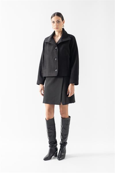 Rowlands Dik Yaka Flota Cepli Kap SİYAH