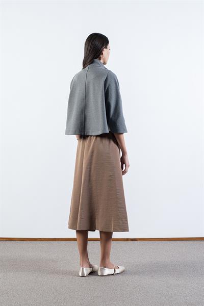 Sanford Dik Yaka Yarasa Kol Fermuarlı Kap GRİ