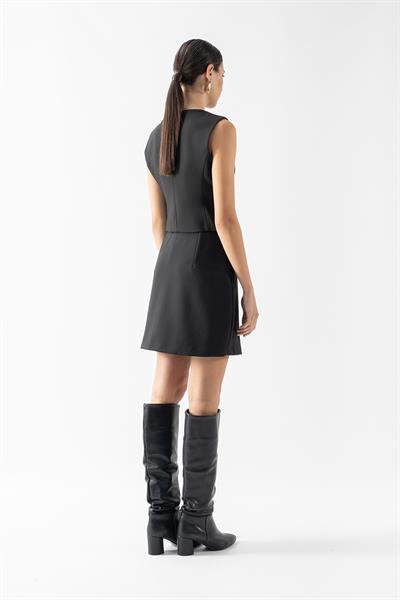 Speakman Üst Kapaklı Düğme Detalıı Şort Etek SİYAH