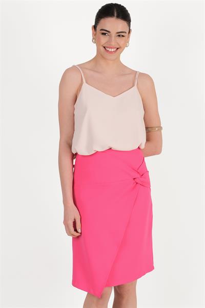 Stasio V Yaka Çapraz İp Askılı Bluz BEJ