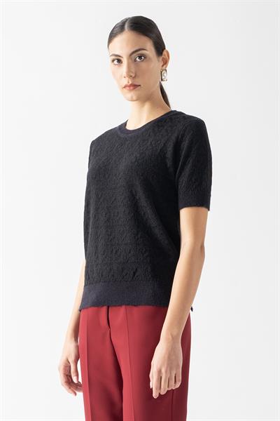 Tarantinoi Bisiklet Yaka Kısa Kol Triko SİYAH