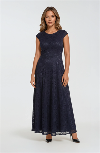 Taş İşlemeli Dantel Abiye Elbise ve Ceket Takım SİYAH