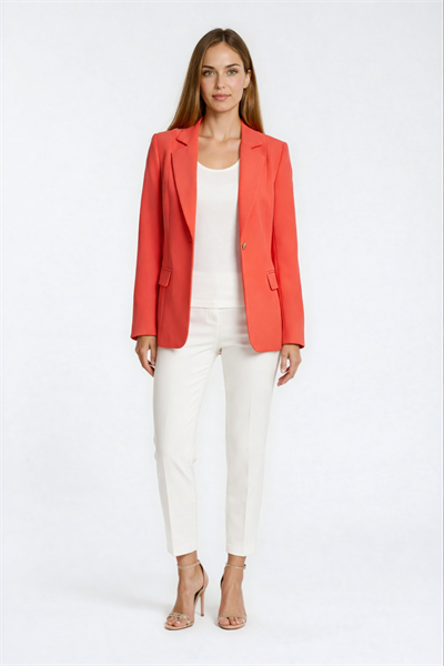 Tek Düğmeli Klasik Kesim Blazer Ceket MERCAN