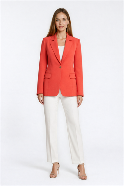 Tek Düğmeli Klasik Kesim Blazer Ceket MERCAN
