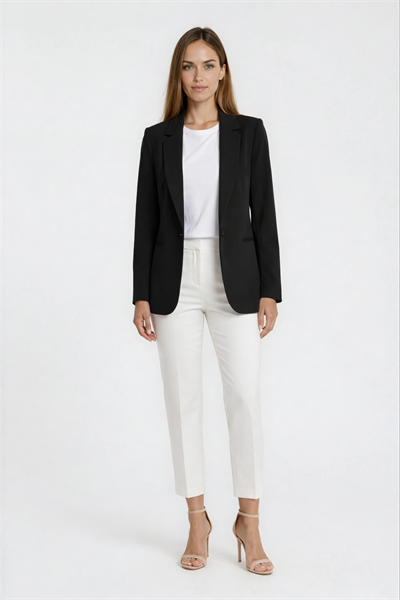 Tek Düğmeli Klasik Yaka Ceket SİYAH