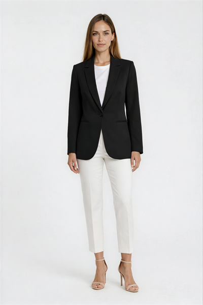 Tek Düğmeli Klasik Yaka Ceket SİYAH