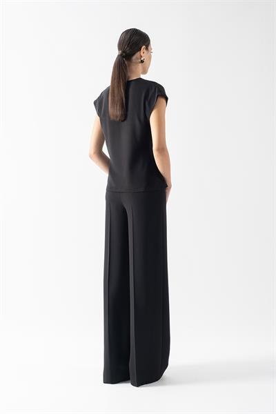 Torrance Kruvaze Kolsuz Bluz SİYAH