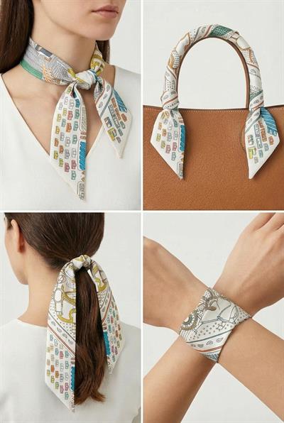 Twilly İnce Fular 88x5 cm BEYAZ