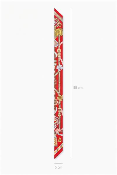 Twilly İnce Fular 88x5 cm KIRMIZI