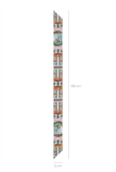 Twilly İnce Fular 88x5 cm MAVİ