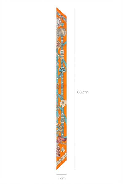 Twilly İnce Fular 88x5 cm ORANJ