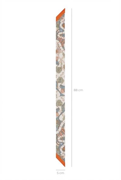 Twilly İnce Fular 88x5 cm ORANJ