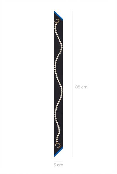 Twilly İnce Fular 88x5 cm SİYAH