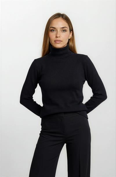 Valverde Balıkçı Yaka Uzun Kol Triko SİYAH