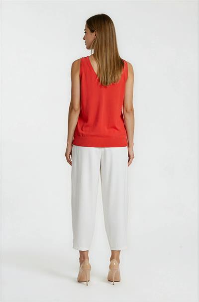 Yüksek Bel Pileli Beli Bağcıklı Lastikli Rahat Kesim Pantolon EKRU