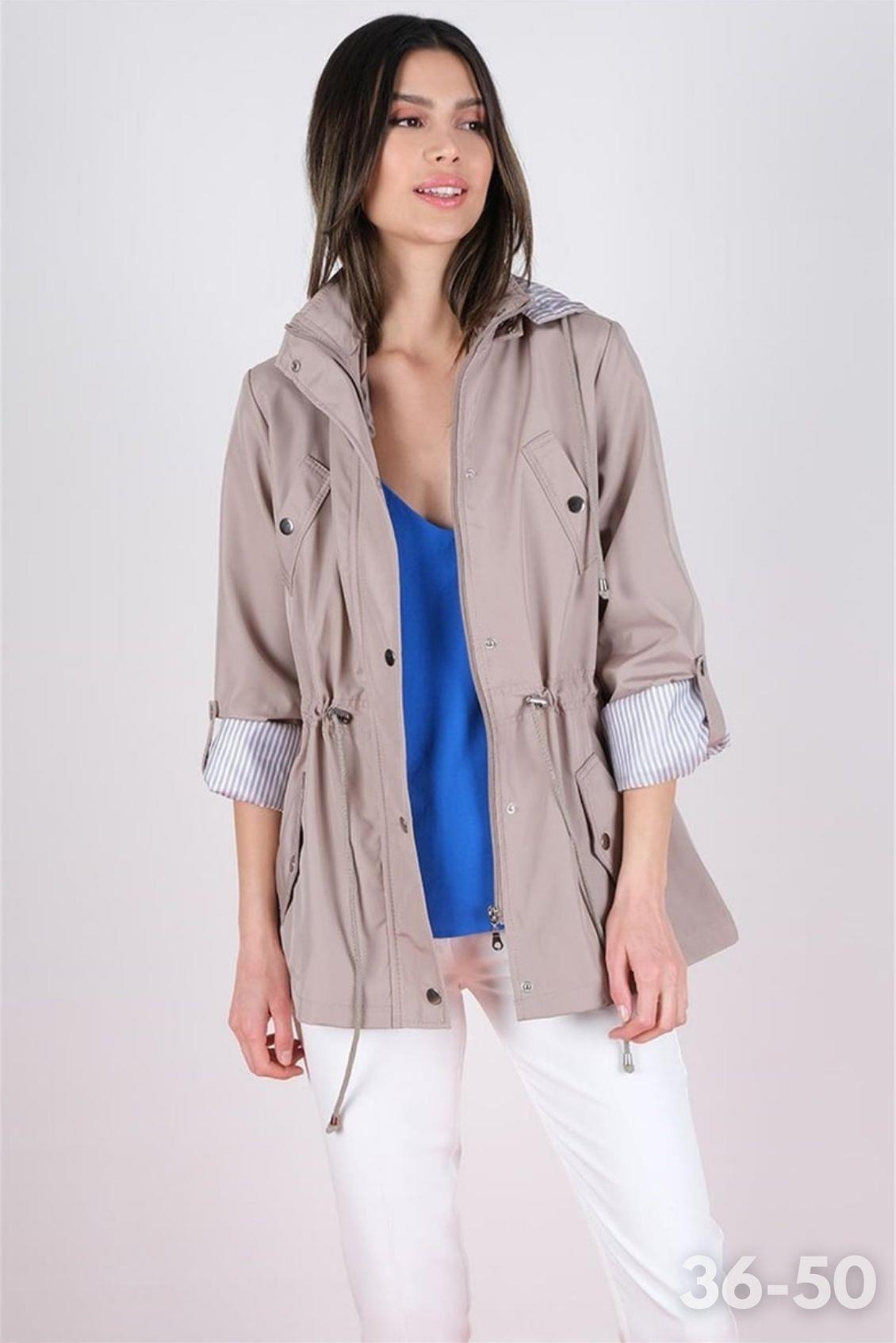 Goudot Kapüşonlu Mevsimlik Parka – Beli Büzgülü, Çıtçıt Detaylı TAŞ