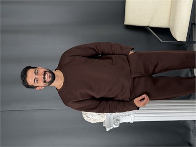 3 İplik Basic Oversize Sweatshirt Kahve