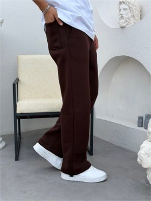 3 İplik Şardonlu Baggy Eşofman (Stoper Paça) Kahve