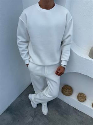 3 iplik Şardonlu Basic Takım Beyaz