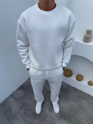 3 iplik Şardonlu Basic Takım Beyaz