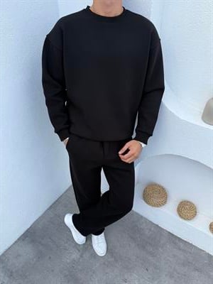 3 iplik Şardonlu Basic Takım Siyah