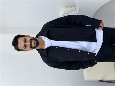 3 İplik Şardonlu Ceket Lacivert