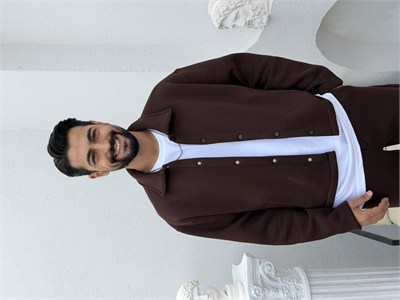 3 İplik Şardonlu Oversize Takım (Stoper Paça) Kahve