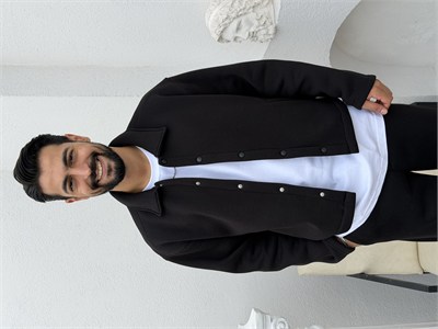 3 İplik Şardonlu Oversize Takım (Stoper Paça) Siyah