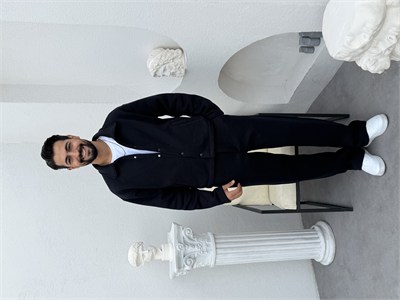 3 İplik Şardonlu Oversize Takım (Stoper Paça) Lacivert