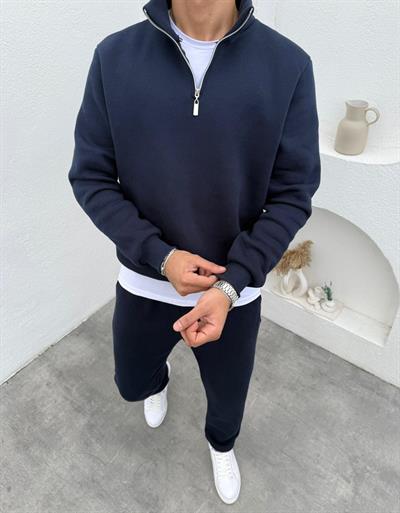 3 İplik Yarım Fermuar Takım Lacivert