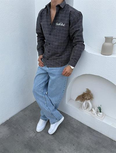 Aboult Baskı Gömlek- Süper Baggy Jean Kahve