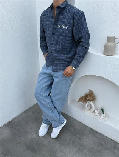 Aboult Baskı Gömlek- Süper Baggy Jean Lacivert