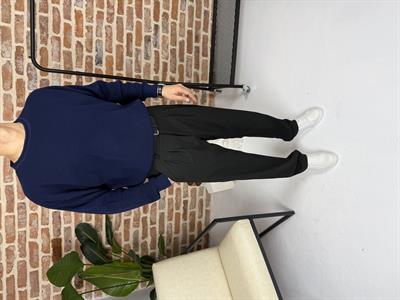 Açık Yaka Triko Kazak Lacivert