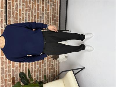 Açık Yaka Triko Kazak Lacivert