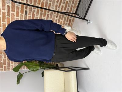 Açık Yaka Triko Kazak Lacivert