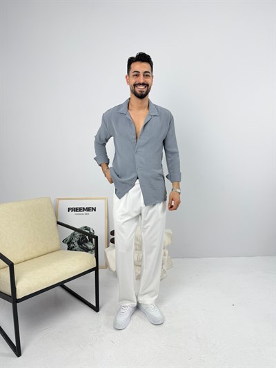 Airobin Oversize Gömlek Gri