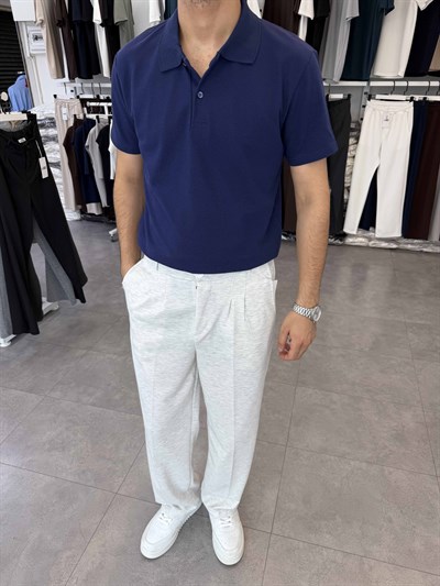 Avrupa Kalıp Polo Yaka Tişört Lacivert