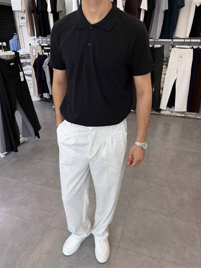 Avrupa Kalıp Polo Yaka Tişört Siyah