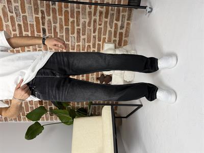 Baggy Kalıp Kot Pantolon Yıkamalı Antrasit