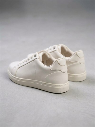 Beyaz Tabanlı Deri Erkek Sneaker