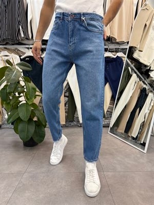 Boyfriend Kot Pantolon Koyu Mavi