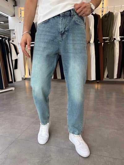 Boyfriend Kot Pantolon Yıkamalı Mavi