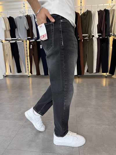 Boyfriend Kot Pantolon Yıkamalı Siyah