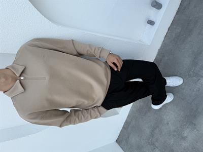 Çelik Örme Pike Sweatshirt Bej