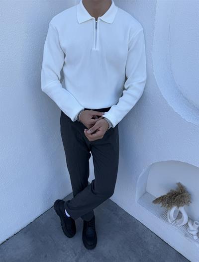 Çelik Örme Premium Kazak Beyaz