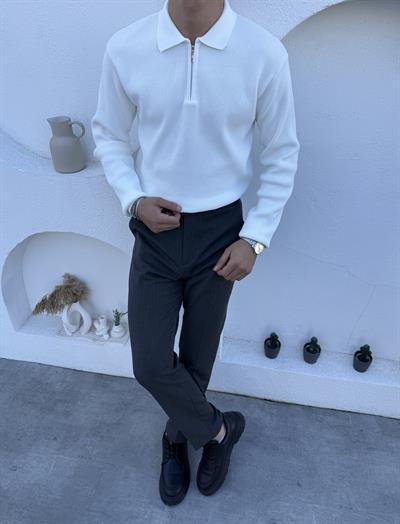 Çelik Örme Premium Kazak Beyaz