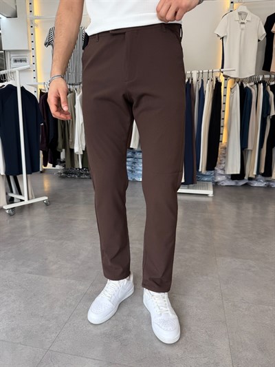 Dilli Regular Kumaş Pantolon Acı Kahve