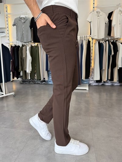 Dilli Regular Kumaş Pantolon Acı Kahve