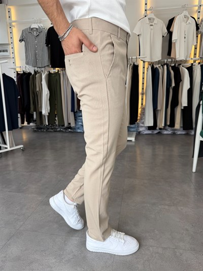 Dilli Regular Kumaş Pantolon Bej